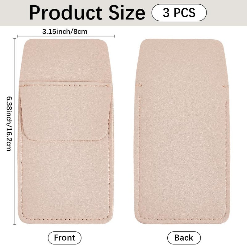 CALFOVERA 3PCS Genuine Leather Pocket Protector for Women Men Pen Pouch Holder Multipurpose Pencil Pocket Protector Cowhide Heavy Duty Tool Organizer for Nurse Teacher Shirts Hospital Office (Pink) - Image 2